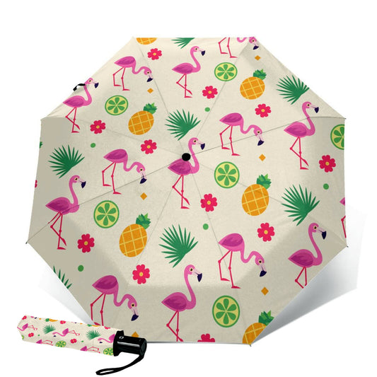 Parapluie compact flamant violet