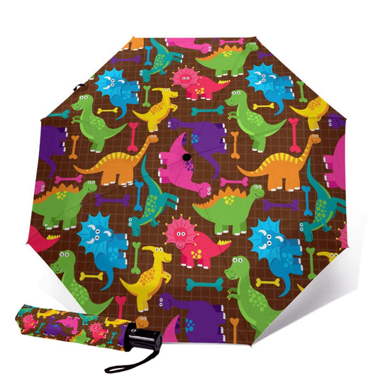 Petit parapluie compact imprimé dinosaure
