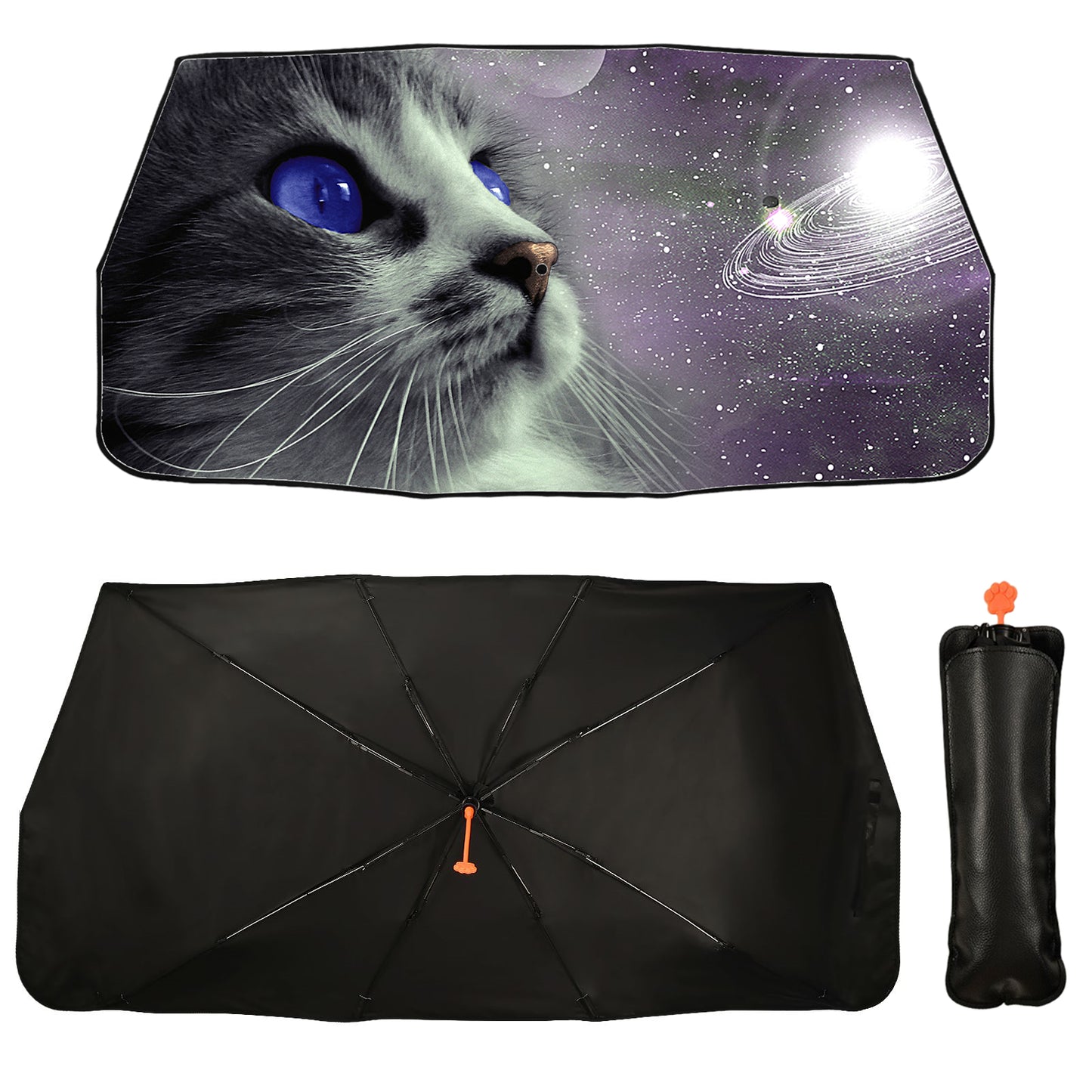 Pare-soleil pliable pour pare-brise de voiture Space Cat