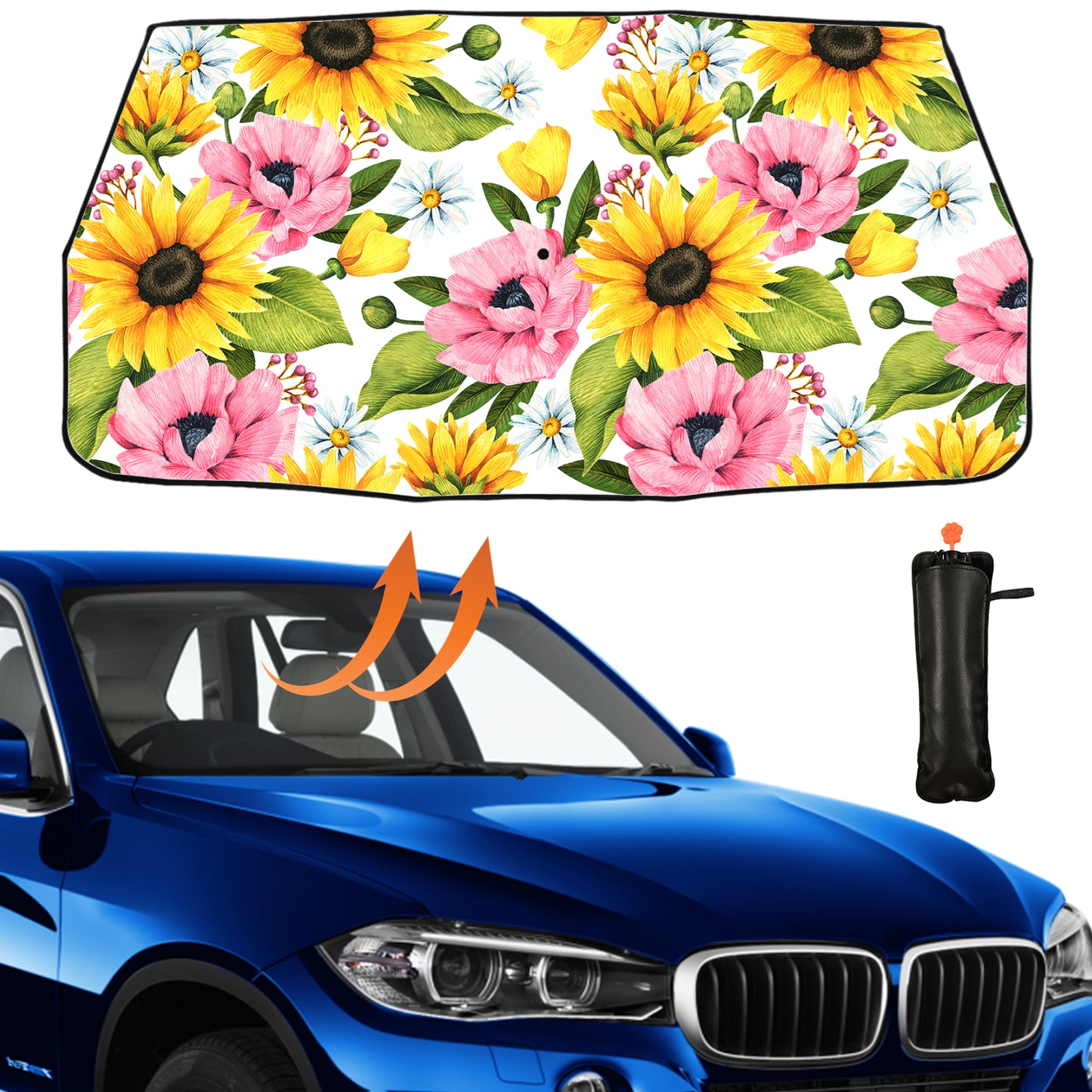 Magnifique pare-soleil de pare-brise de voiture en forme de tournesol