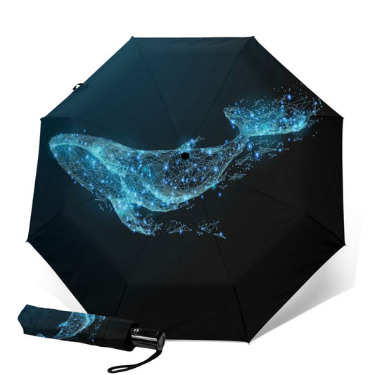 Parapluie pliable motif ciel étoilé baleine
