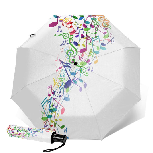 Parapluie compact blanc avec note de musique