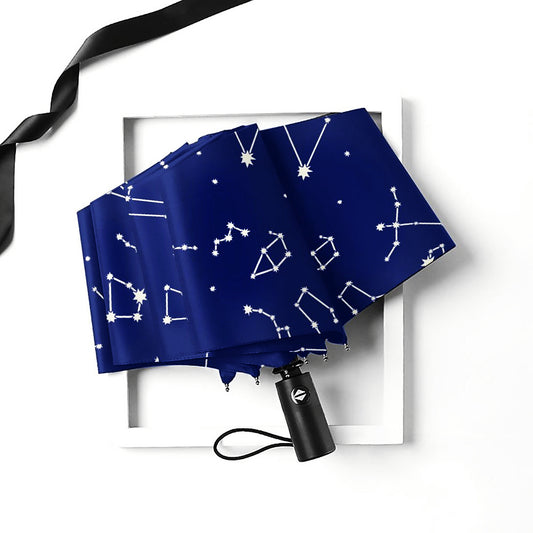 Faltbarer UV-Regenschirm mit Sternennacht-Design