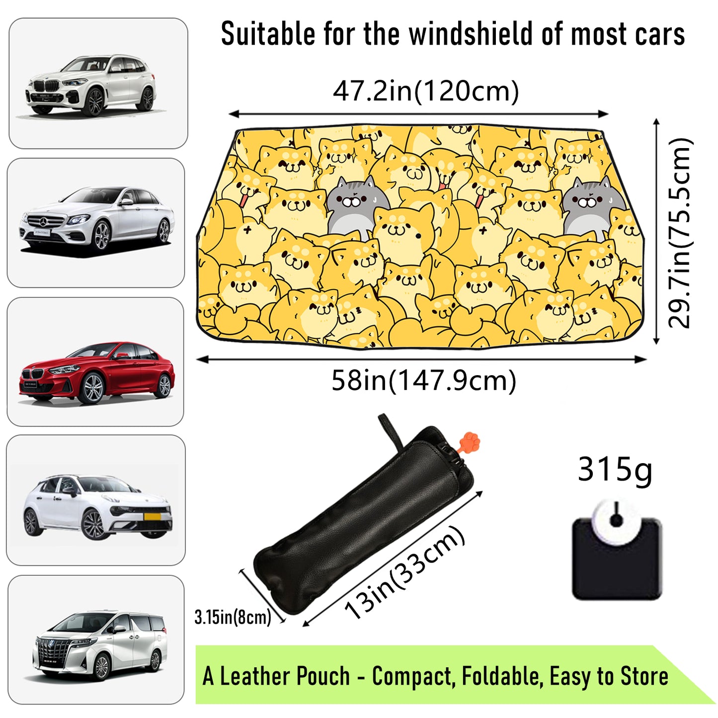 Adorables chats, parapluie pare-brise de voiture