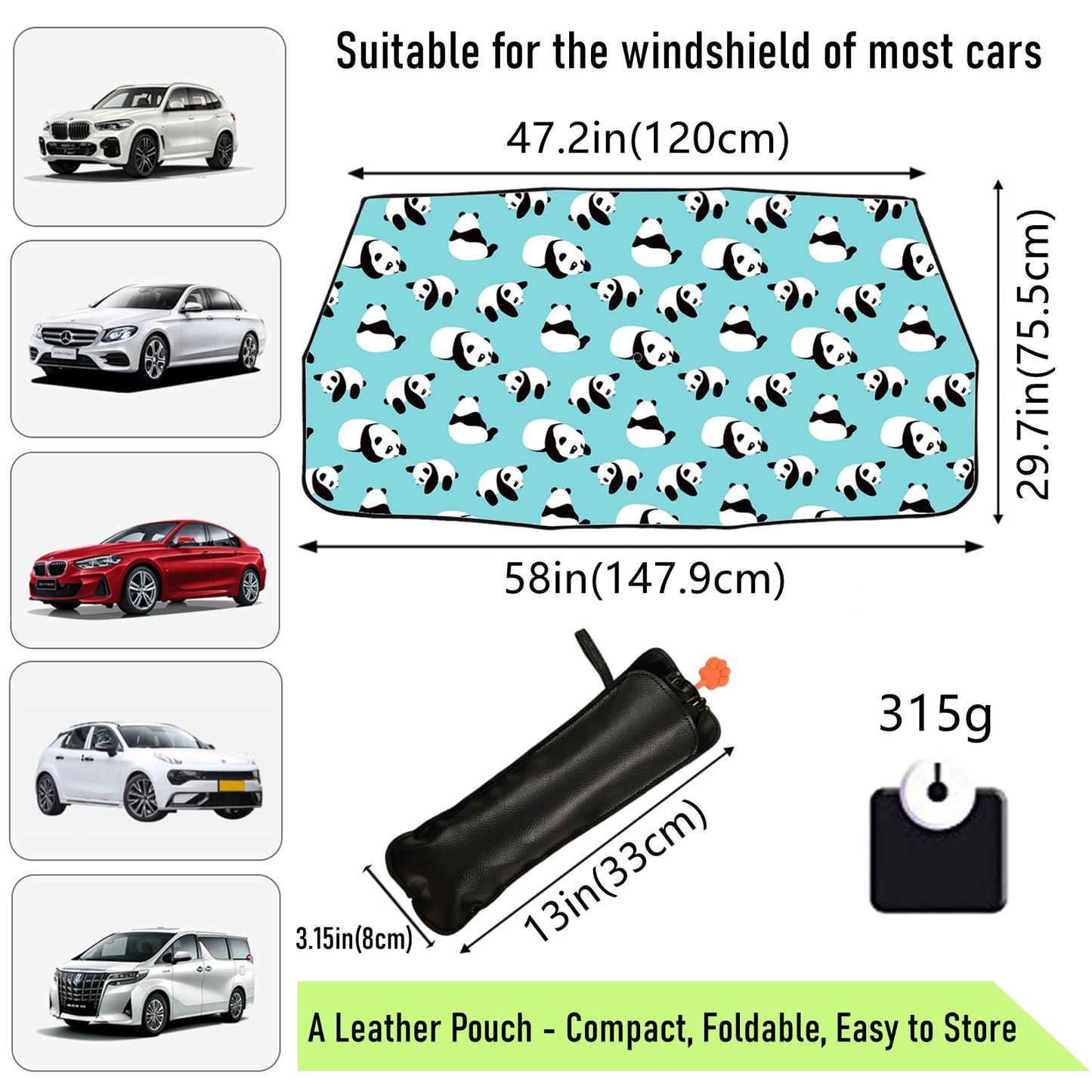 Roter Panda Auto-Sonnenschutz für die Windschutzscheibe