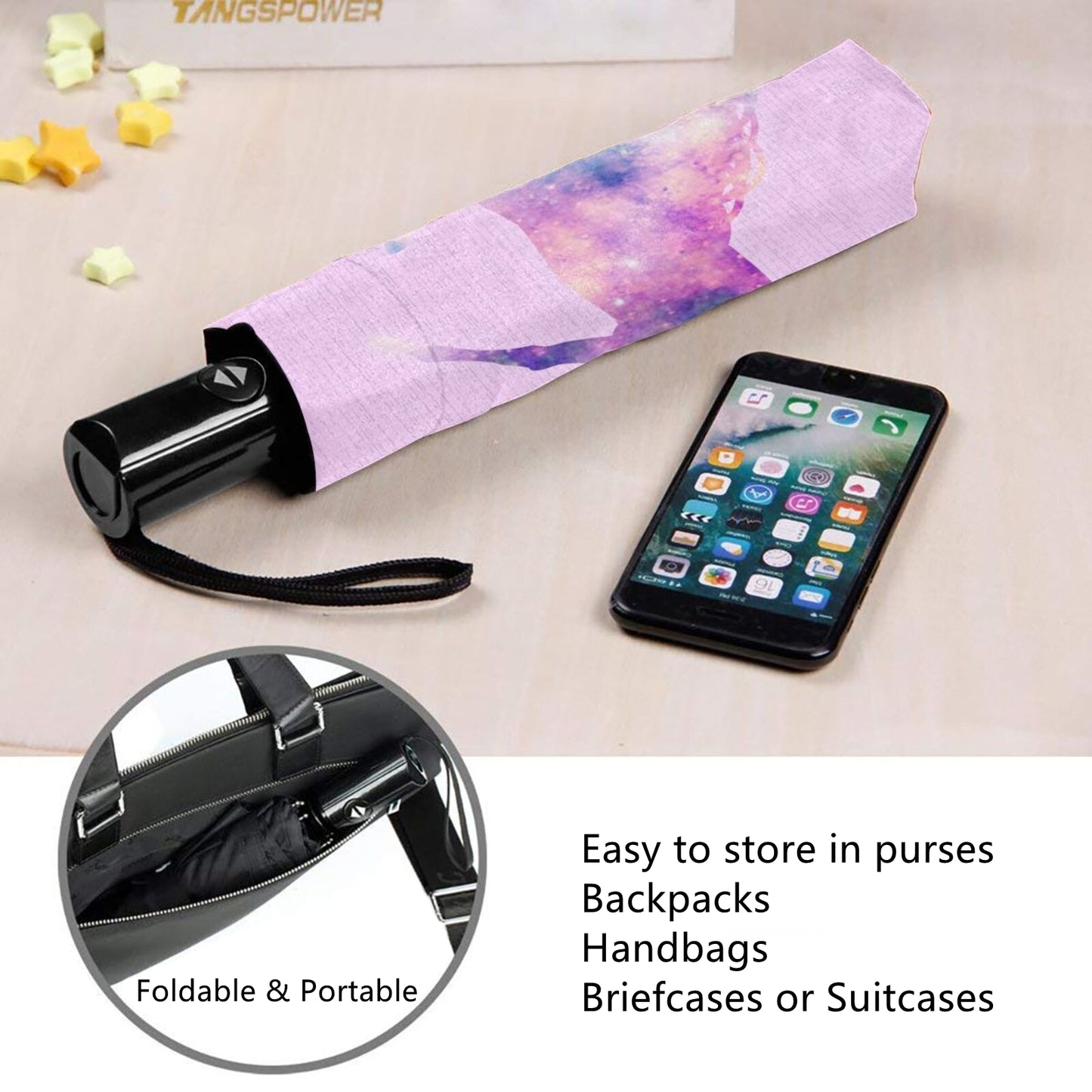 Pink Unicorn Foldable Umbrella