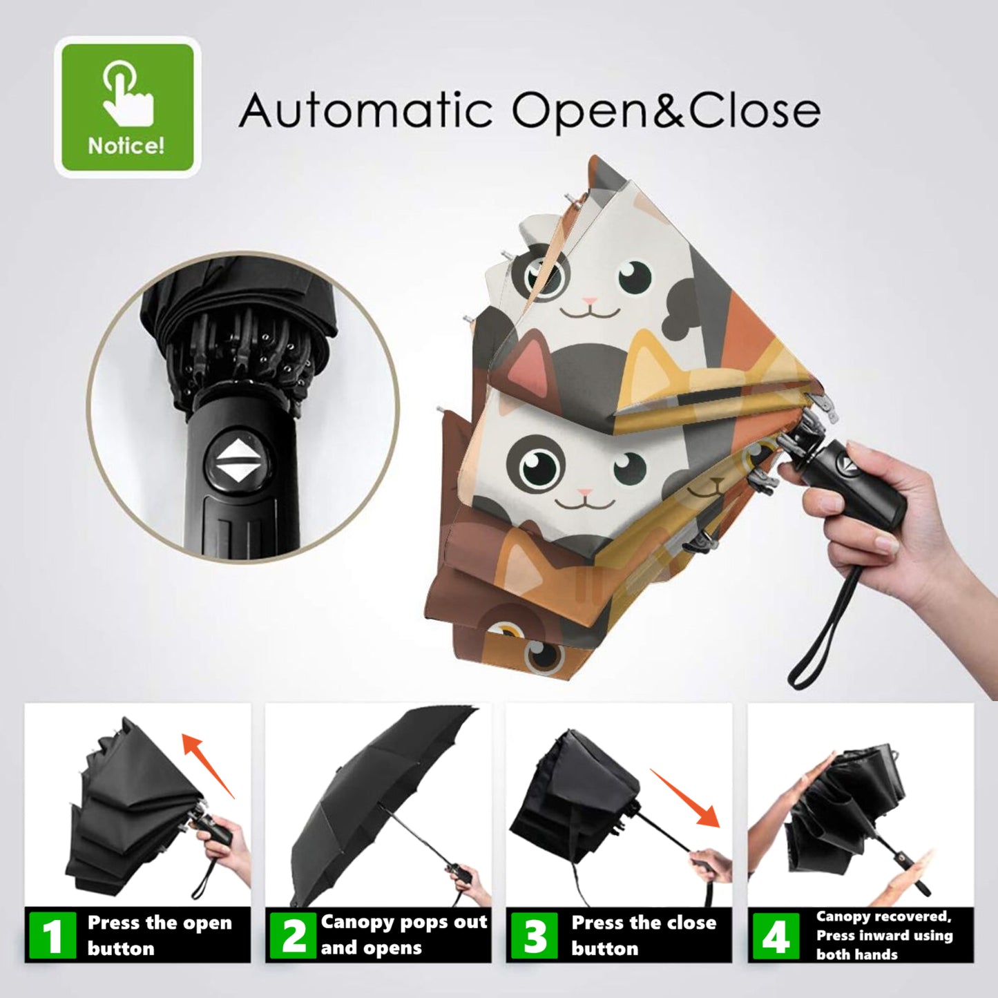 Cartoon Cat Foldable Umbrella