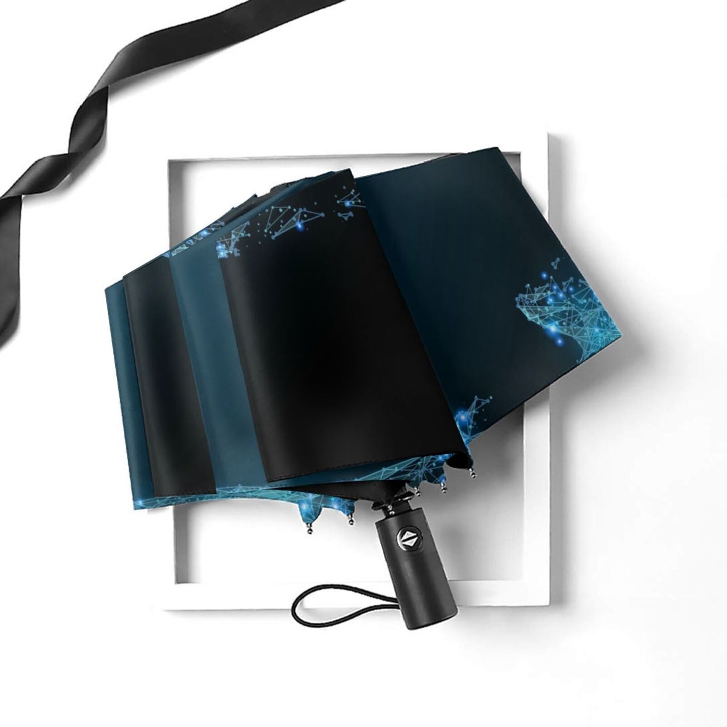 Parapluie pliable motif ciel étoilé baleine