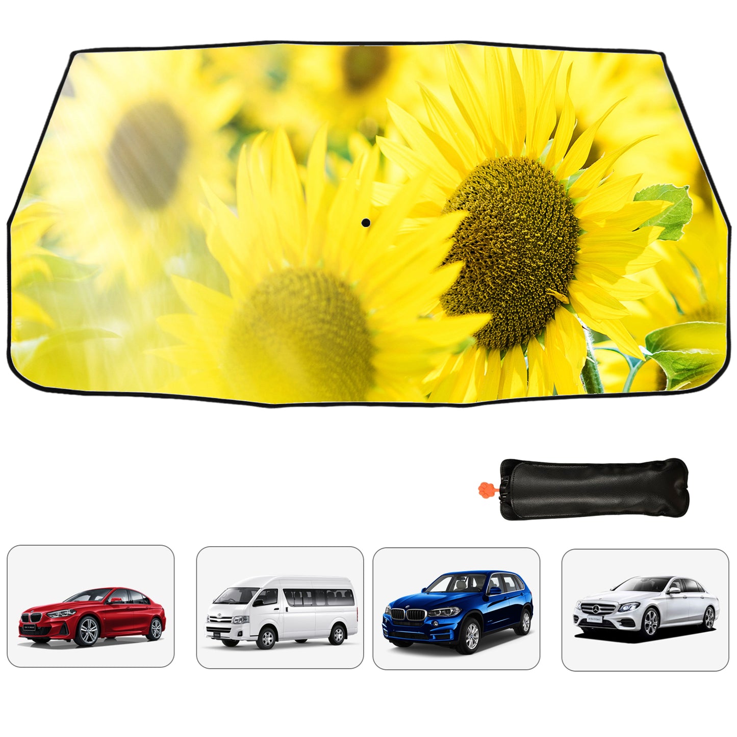 Gelber Sonnenblumen-Sonnenschirm für die Windschutzscheibe