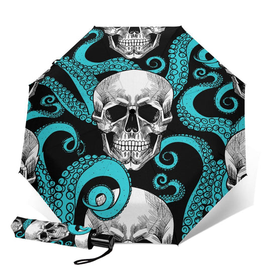 Totenkopf mit Oktopus Reiseschirm